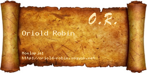Oriold Robin névjegykártya